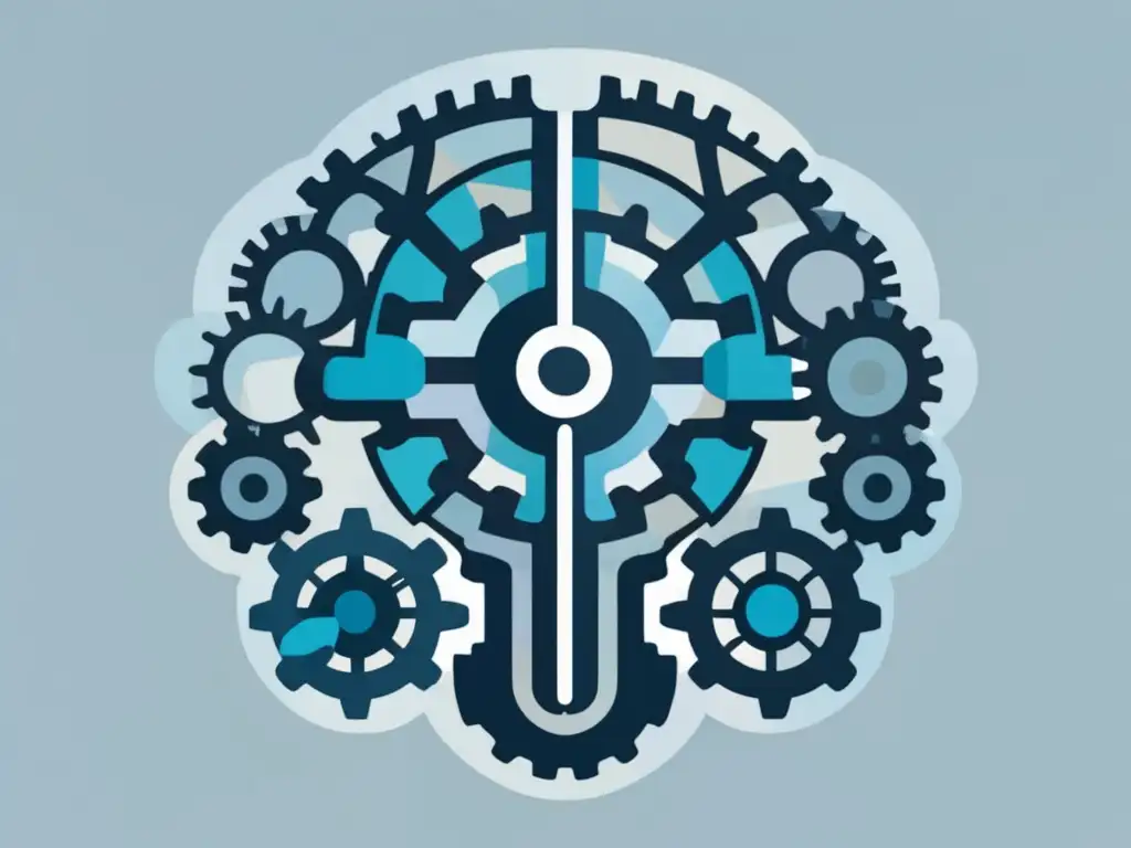 Arte abstracto: cerebro de engranajes y ruedas Desarrollo del pensamiento crítico en el ámbito laboral -