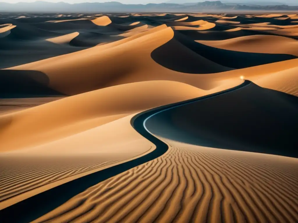 Paisaje abstracto que representa la automotivación en el trabajo y desafíos del viaje hacia ella