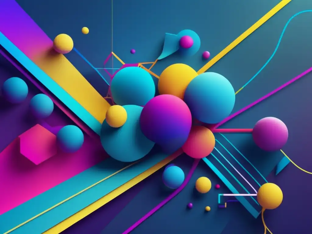 Creatividad e innovación en los negocios: Imagen impactante 8k de representación abstracta y minimalista con colores vibrantes y líneas entrelazadas