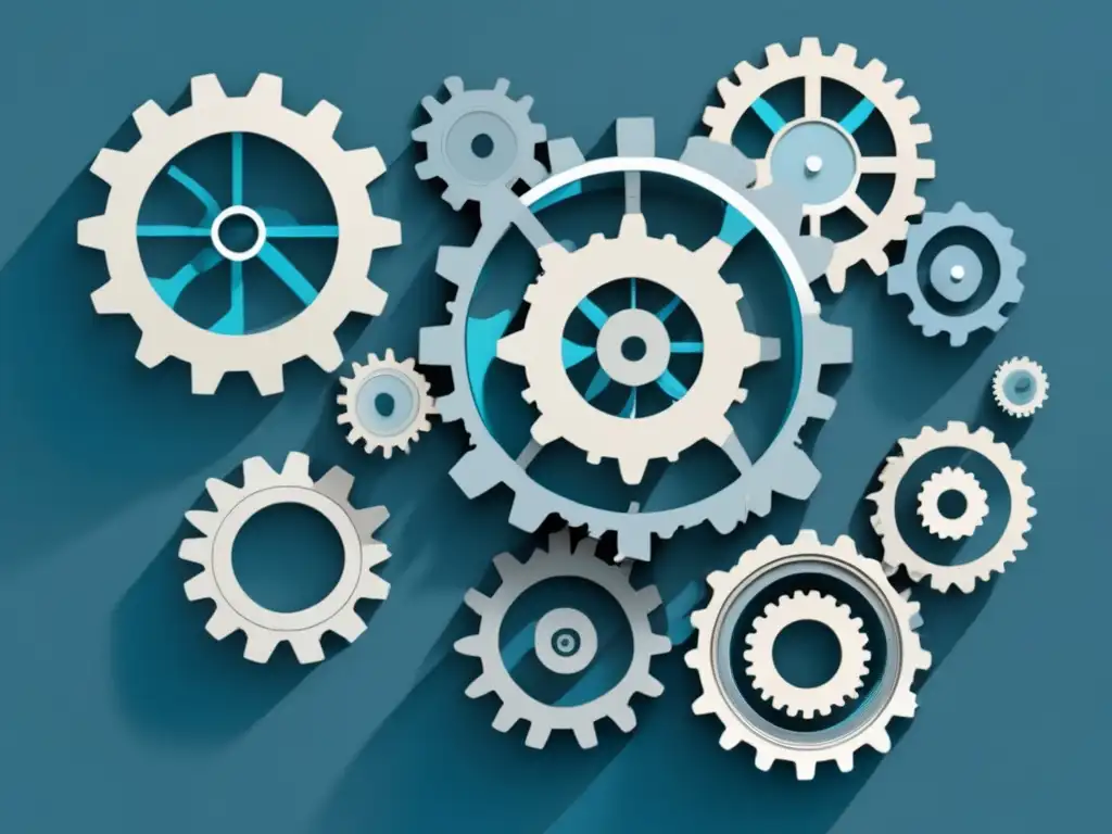 Gears interconectados: complejidad y resolución Herramientas de análisis de problemas para líderes y equipos - Gears interconectados representando la complejidad y dependencia del problema