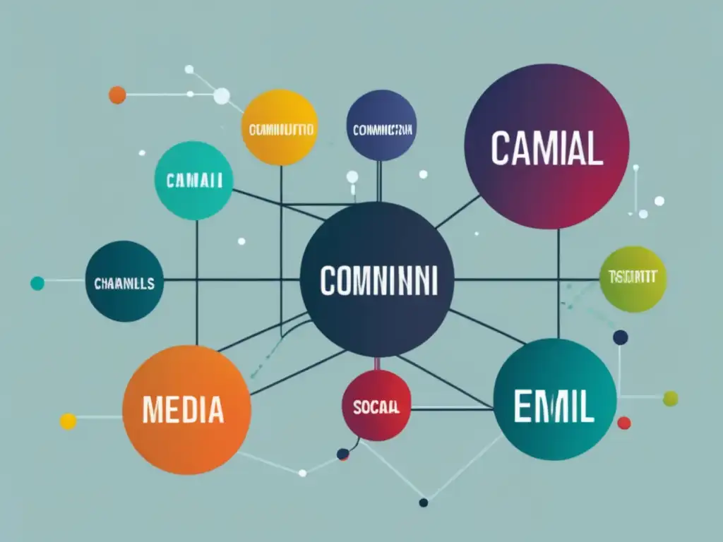 Espectro de comunicación: líneas y nodos conectados representan canales para comunicación efectiva