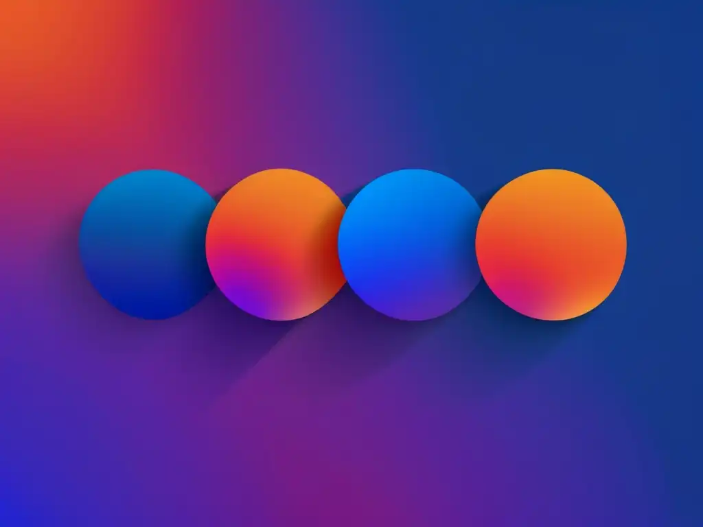 Imagen abstracta de colores vibrantes que simboliza las habilidades blandas en el trabajo, con formas geométricas y transiciones de azul a naranja