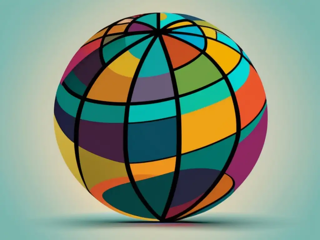 Desarrollar adaptabilidad cultural: imagen abstracta de un globo formado por figuras geométricas interconectadas en colores vibrantes