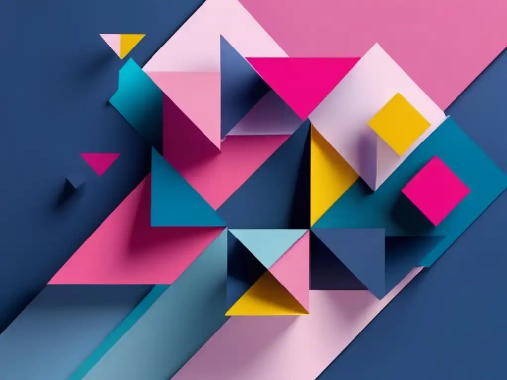 Diseño abstracto minimalista con formas geométricas vibrantes en varios tamaños y colores