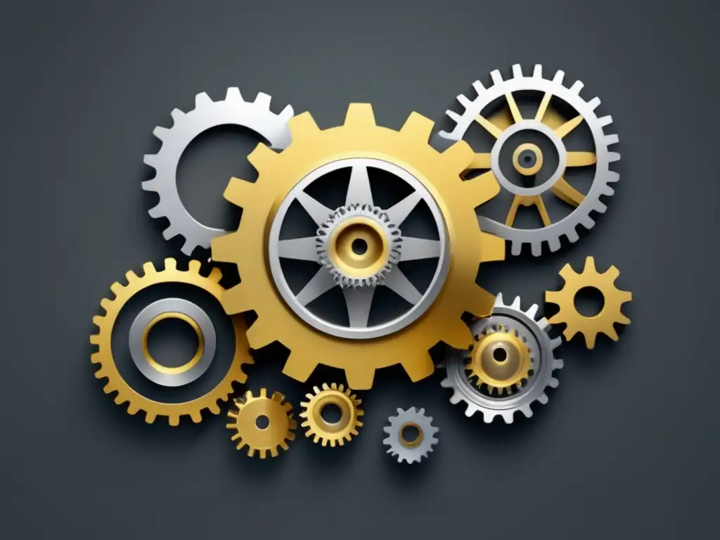Gears interconectadas simbolizan habilidades de liderazgo y colaboración en problema y competencias blandas