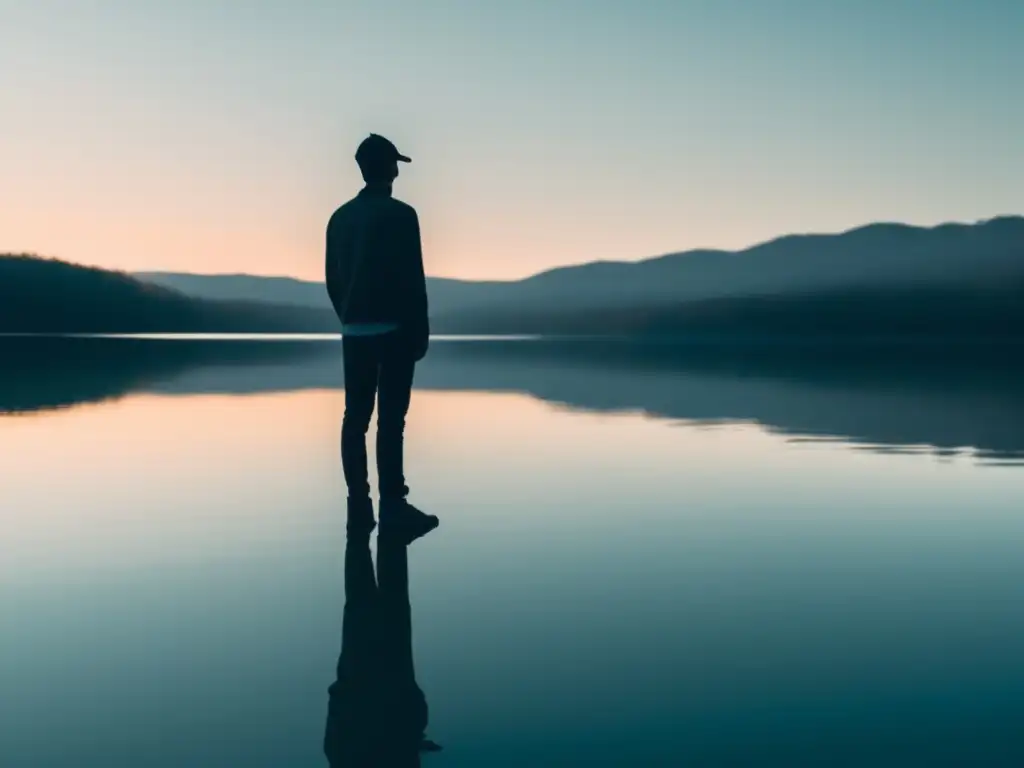 Persona en lago reflexivo, practicando técnicas para mejorar inteligencia emocional