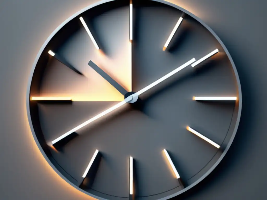 Imagen 8k de un reloj abstracto minimalista con técnicas modernas de gestión del tiempo