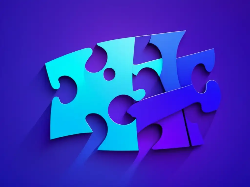 Habilidades de negociación: Puzzle azul y morado simbolizando la colaboración y resolución de problemas