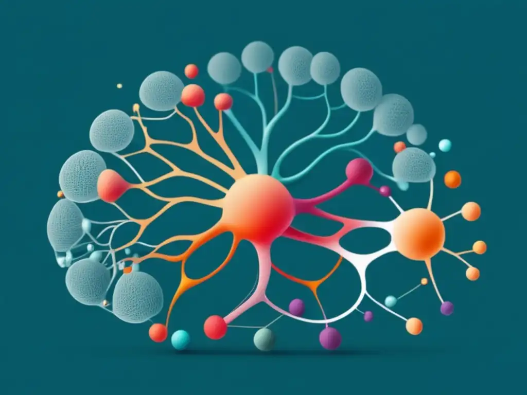 Representación abstracta de células cerebrales interconectadas, destacando habilidades de aprendizaje basadas en inteligencias múltiples