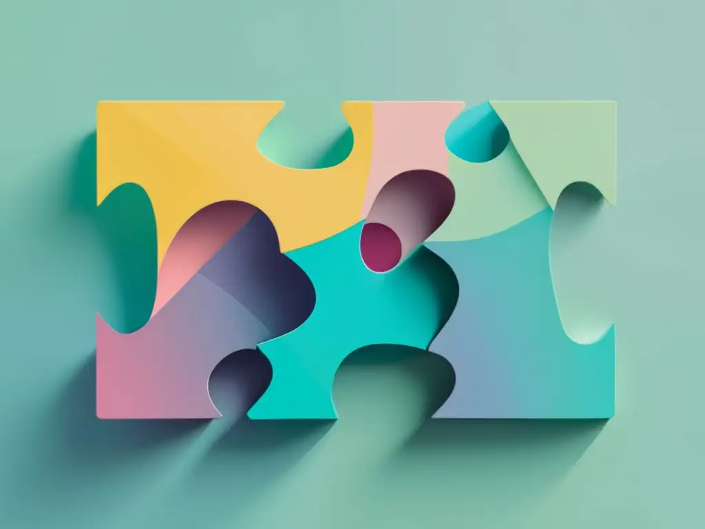 Habilidades de empatía: dos piezas de puzzle conectadas en una imagen abstracta y minimalista