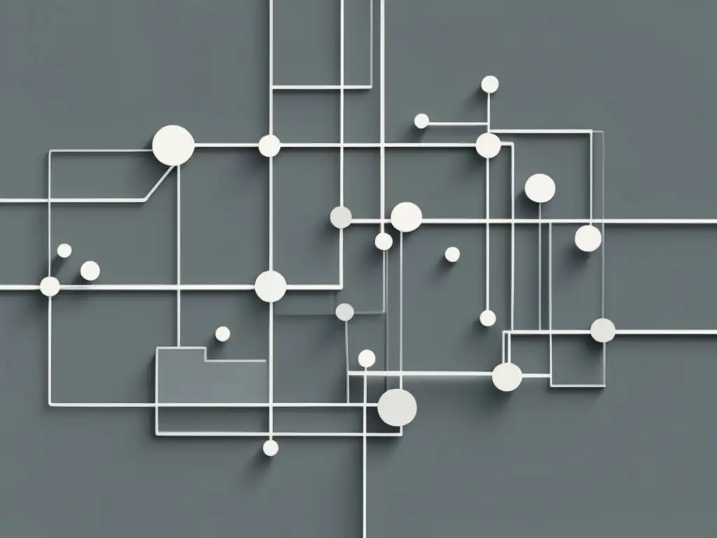 Red de líneas y nodos minimalista que representan habilidades de networking en el ámbito laboral