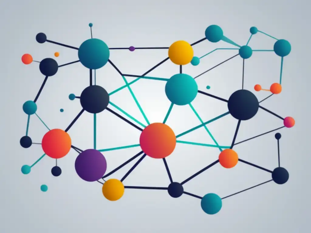 Construir relaciones sólidas y mejorar competencias interpersonales en una imagen abstracta y vibrante que representa conexiones interpersonales