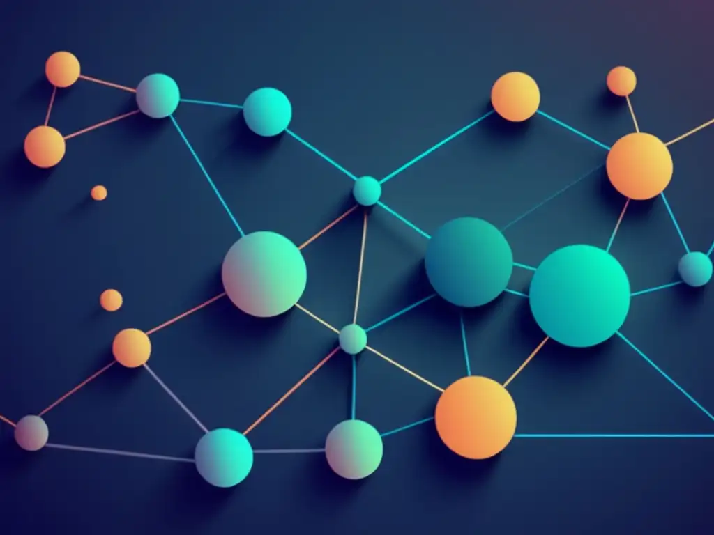 Ilustración abstracta minimalista que representa una red de nodos interconectados, convirtiendo contactos laborales en una red efectiva