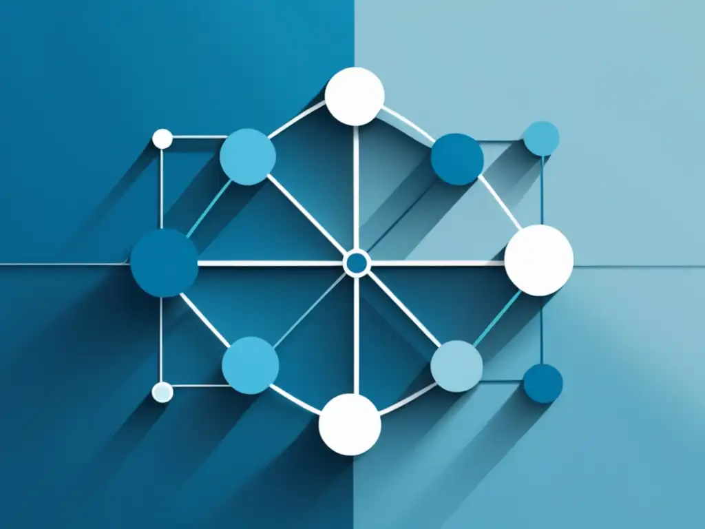 Desarrolla habilidades sociales con imagen abstracta de líneas y formas en tonos azules, representando su complejidad e interdependencia