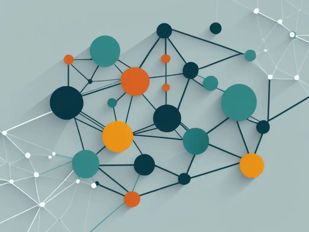 Estrategias para relaciones laborales duraderas: red profesional geométrica y minimalista en tonos suaves y abstractos