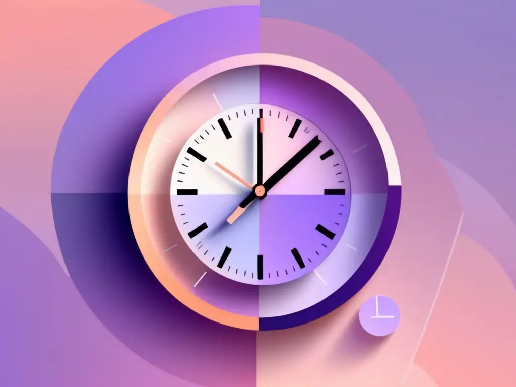 Técnicas de gestión del tiempo: minimalismo y equilibrio en un reloj abstracto