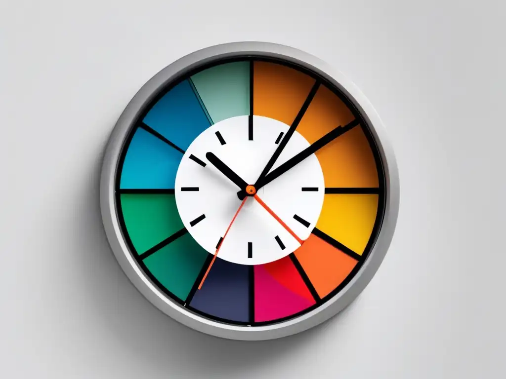 Reloj minimalista que representa estrategias modernas de gestión del tiempo y productividad