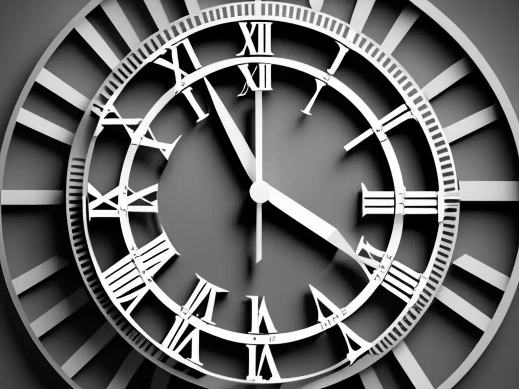 Grayscale abstracto del reloj simboliza la importancia de la ética en el trabajo