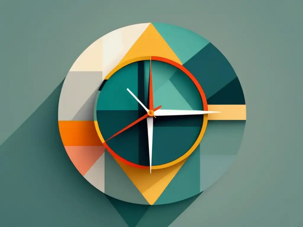 Reloj abstracto minimalista con técnicas de gestión del tiempo