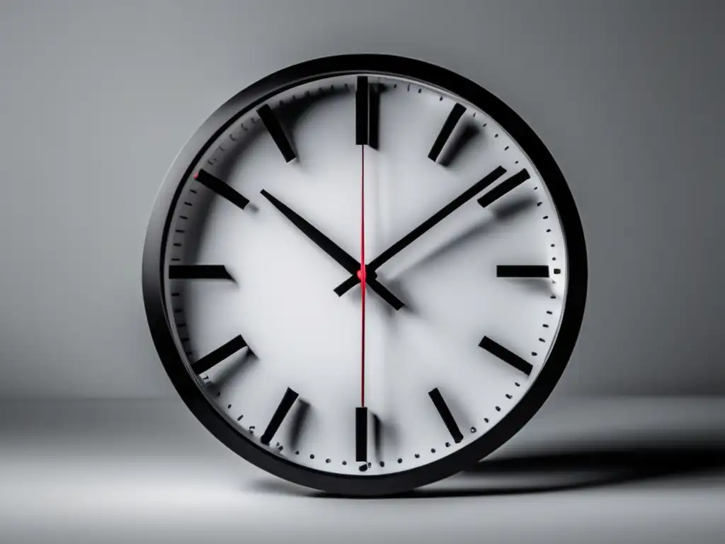 Reloj minimalista simbolizando técnicas modernas para gestionar el tiempo y evitar la procrastinación