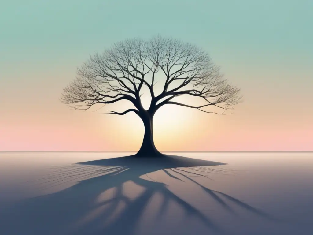 Un árbol solitario representa la resiliencia, con fondo de colores pastel